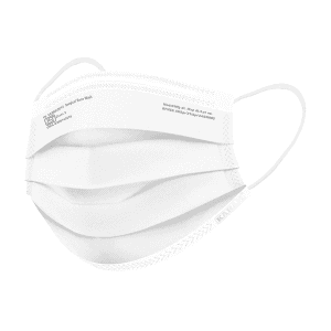 Karam ISI Marked Disposable, Surgical 3-Ply, White Face Mask With Ear Loops (Pack Of 100 Pcs), RFM50