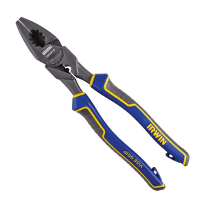 Irwin 9.25 inch / 235 mm High Leverage Lineman's Plier With Fish Tape Puller & Wire Crimper, 1902416