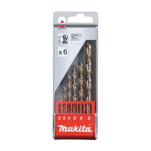 Makita 6 Pcs HSS - Co Metal Drill Bit Assortment, D-75758