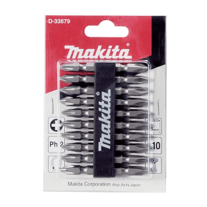 Makita PH2 / 65 mm Double Ended Screw Bit Set (Pack of 10 Pcs), D-34366