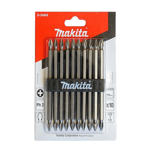 Makita PH2 / 110 mm Double Ended Screw Bit Set (Pack of 10 Pcs), D-34849