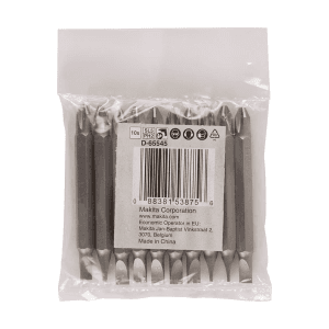 Makita PH1 x 65 mm Length Phillips Double Ended Screwdriver Bits (Pack of 10 Pcs), D-65523