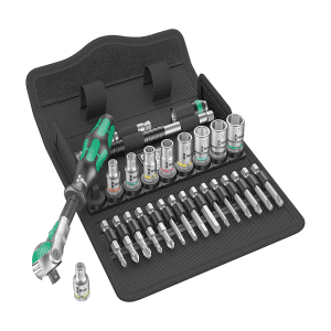 Wera 28 Pcs 8100 SA 6 Zyklop Speed Ratchet Set 1/4" Drive Metric, 05004016001
