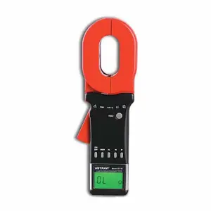 Metravi 4 Digits / 0.01Ohm - 1500Ohm Resistance Range Clamp On Ground Resistance Tester With Long Elliptical Jaw, CET-02
