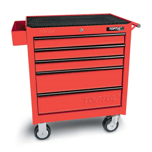 Toptul 687 x 459 x 722 mm 5 Drawer General Series Mobile Tool Trolley (Red), TCAA0502