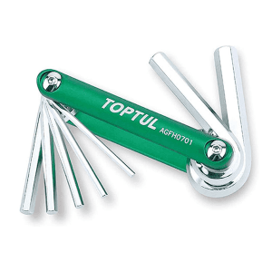 Toptul 7 Pcs (2.5 mm - 10 mm) Folding Hex Allen Key Sets, AGFH0701