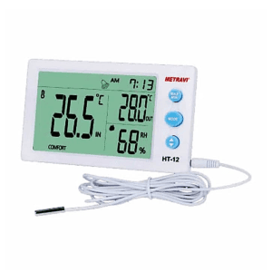 Metravi -10°C - 50°C Digital Temperature & Humidity (Thermo-Hydro) Meter With External Probe, HT-12