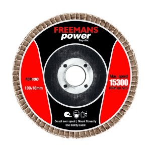 Freemans 100 mm x 16 mm / A60 Grit Power Flap Disc, FDR100-60