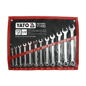 Yato 12 Pcs, 8 mm - 24 mm Combination Spanner Set, YT- 0362