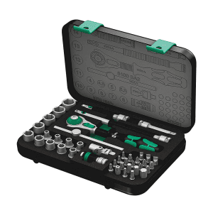 Wera 42 Pcs 8100 SA 2 Zyklop Speed Ratchet Set 1/4"Drive Metric, 05003533001