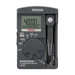 Sanwa 0.1 lx to 403.9 klx Digital Illuminance Meter, LX20