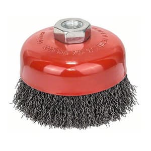 Bosch 100 mm Dia. Heavy Metal Wire Cup Brush with Crimped Wire, 1 608 614 011