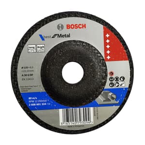 Bosch 125 x 6 mm Grinding Discs Best for Metal (Pack of 25 Pcs), 2 608 601 324