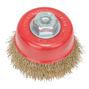 Bosch 70 mm Dia. Brass-Coated Wire Cup Brush, 1 608 614 020