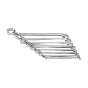 Stanley 8 Pcs, Chrome Matte Finish Shallow Offset BI-HX Ring Spanner Set, 70-394E 