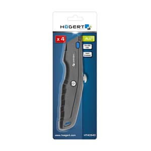 Hogert 19 x 60 mm Knife With Utility Blades (Aluminium), HT4C640