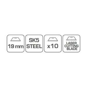 Hogert 19 mm Utility blades For Retractable Knives (Pack of 10 Pcs), HT4C667