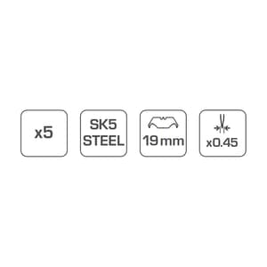 Hogert 19 mm Utility hook blades For Retractable Knives (Pack of 5 Pcs), HT4C668