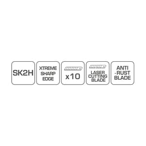Hogert 9 mm Snap-off blade (Pack of 10 Pcs), HT4C670