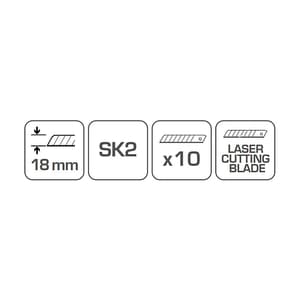 Hogert 18 mm Snap-off blade (Pack of 10 Pcs), HT4C671