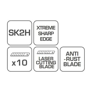 Hogert 18 mm Snap-off blades (Pack of 10 Pcs), HT4C672
