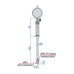 Insize 10 - 18.5 mm Precision Bore Gauge for Small Hole without Dial Indicator, 2284-18