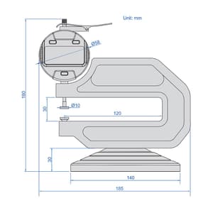 Insize 0 - 10 mm / 0 - 0.4 inch Digital Thickness Gauge with Base, 2674-101