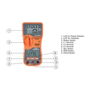 Kusam-Meco 75V - 600V AC Phase Rotation Tester With Voltmeter, KM 885PR