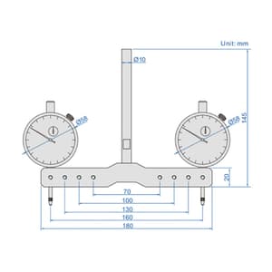 Insize 10 mm Vertical Milling Machine Perpendicularity Measuring Gauge, 2257-10