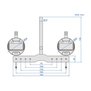 Insize 12.7 mm / 0.5 inch Vertical Milling Machine Perpendicularity Measuring Gauge, 2258-101