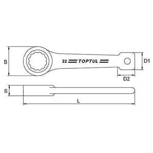 Toptul 46 mm Slogging Ring Wrench, AAAR4646