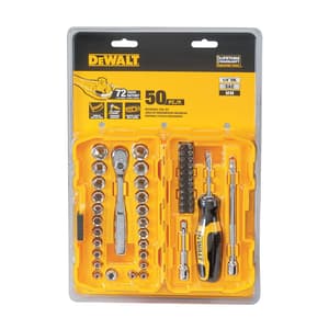 Dewalt 50 Pcs 1/4 Inch Sq. Drive 6 Pt Nano Socket Set, DWMT81610-0