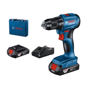 Bosch 18V Lithium-ion Professional Cordless Drill Driver With 2 Batteries & Charger (Brushless), GSR 185-LI