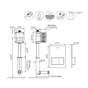Kohler Soft Press Pneumatic Flush Control Concealed Valve, K-31538IN-NA