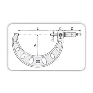 Yuzuki  25 - 50 mm Outside Micrometer (Heavy Duty), MIC2550W