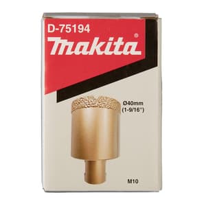 Makita 40 mm Dia x M10 mm Vacuum Brazed Diamond Core Bit, D-75194