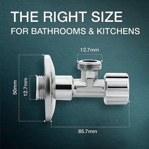 Kohler Complementary G3/8 x G1/2 Inch Angle Valve In Polished Chrome Finish, K-11568IN-7B-CP