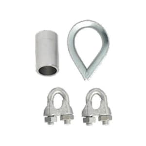 Karam Set Of 2 Nos U-Bolts-SS316, 1 Nos Thimble & 1 Nos Wire Rope Cap, PN 6000(01)