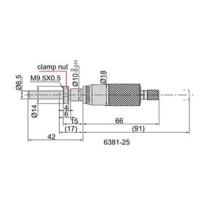 Insize 0 - 25 mm Micrometer Head, 6381-25W