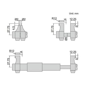 Insize 75 - 100 mm Digital Inside Micrometer without Setting Ring (Economic Type), 3520-100