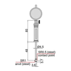 Insize 6 - 10 mm Bore Gauge For Small Holes, 2852-10