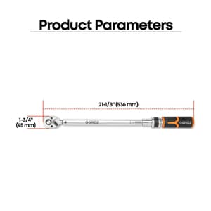 Groz 20.3 - 142.4 nm Torque Wrench With Cushion Grip (3/8 Inch Sq. Drive), TQ/20/3-8/140