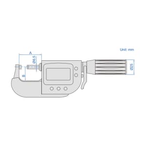 Insize 0 - 25 mm Wireless High Precision Digital Snap Gauge, 3359-25AWL