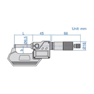Insize 25 - 50 mm Digital Cylindrical Anvil Tube Micrometer (Type B), 3561-50BA