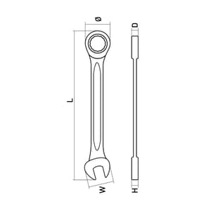 Hogert 30 mm Combination Ratchet Spanner, HT1R030