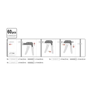 Yato 1 + 60 Pcs  Tool For Hollow Expansion Bolts, YT-51451