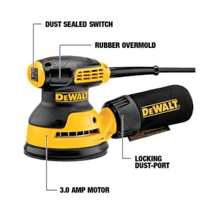Dewalt 125mm 280W Random Orbit Palm Sander-Perform & Protect Shield, DWE6421-IN