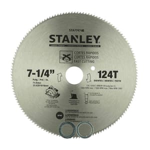 Stanley 7-1/4 inch / 184 mm HSS General Purpose Circular Saw Blade (124 Teeth), STA7747-AE