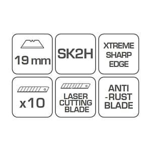 Hogert 19 mm Trapezoidal Blades (Pack of 10 Pcs), HT4C674