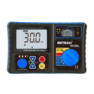 Metravi 3-1/2 Digits / 500mA Current Rating Digital RCD / ELCB Tester, 1812 EL